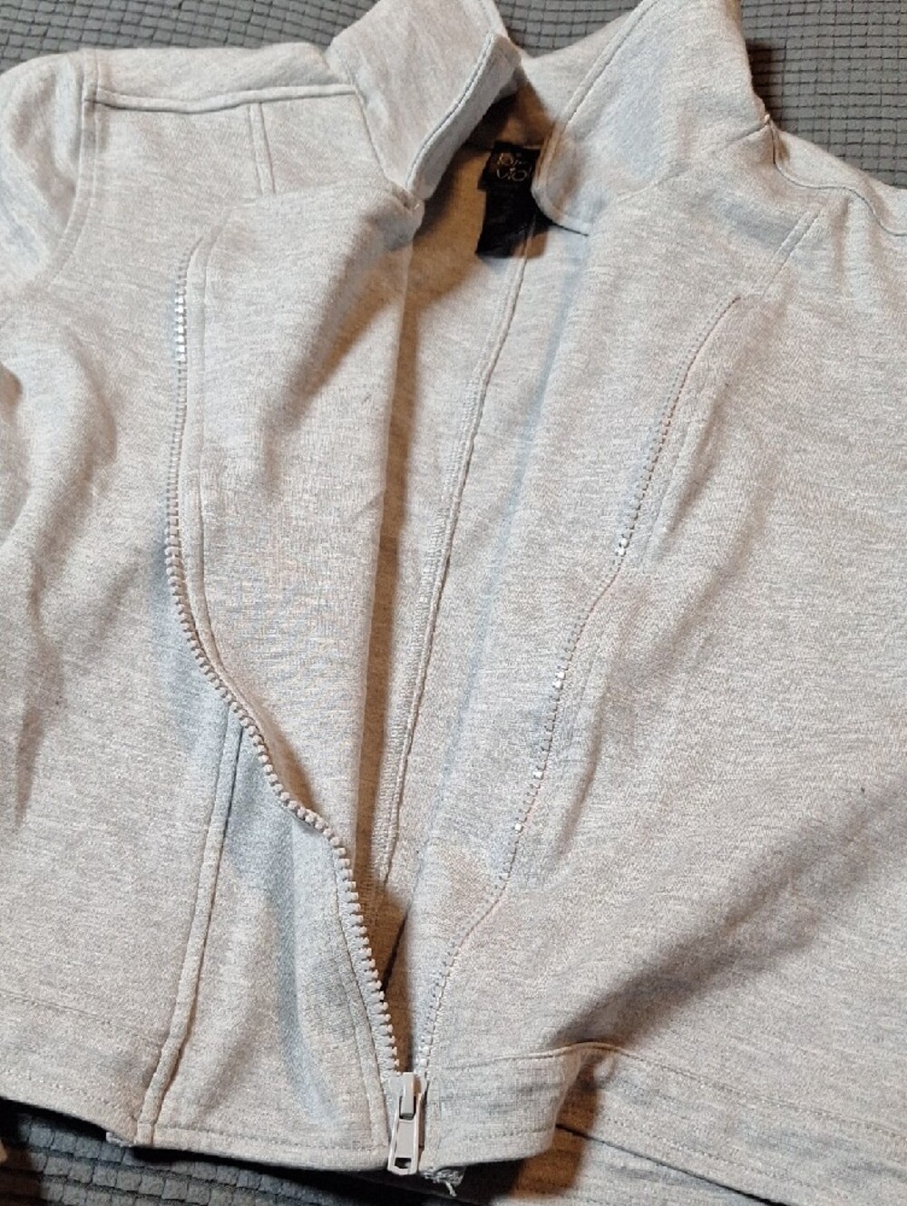 Kids Light Gray Zip-Front Hoodie Sweatshirt - Picture 5 of 8